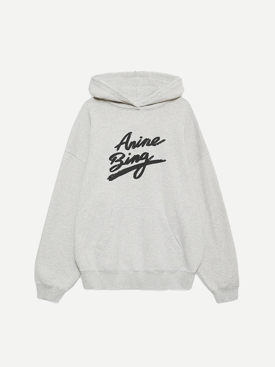 Anine Bing | Harvey Sweatshirt Signature in Heather Grey