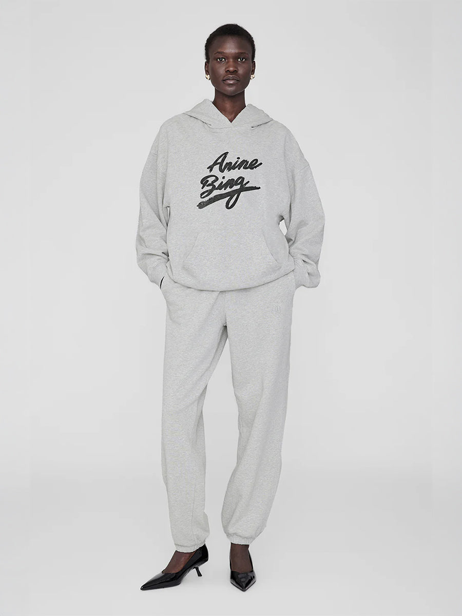 Anine Bing | Harvey Sweatshirt Signature in Heather Grey