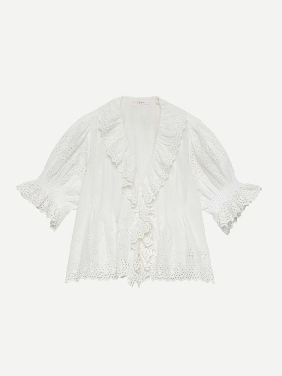 Doen | Henri Top in Salt Eyelet