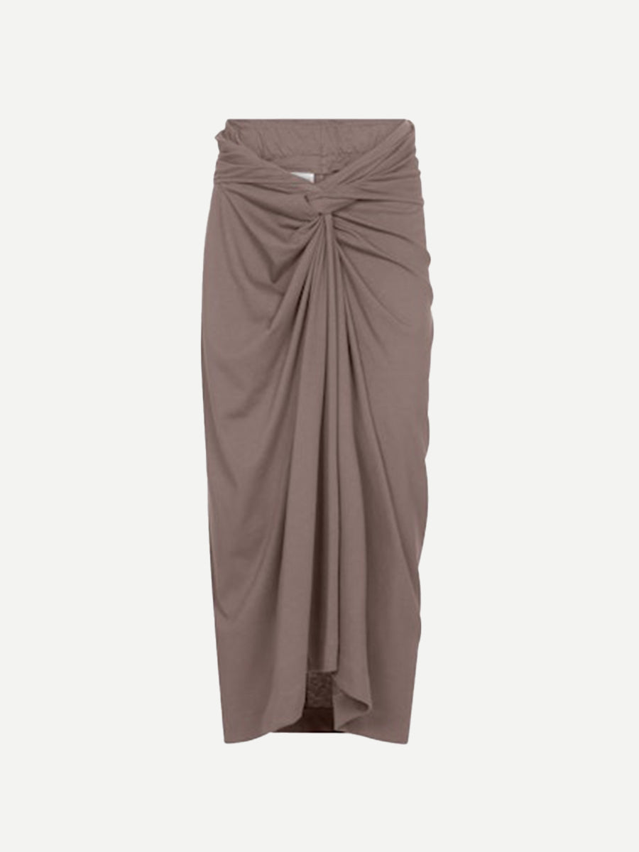 Dries Van Noten | Herchive Twist Skirt in Smoke