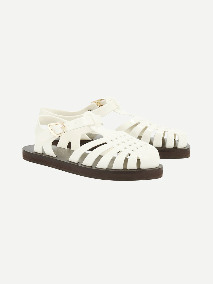 Ancient Greek Sandals | Homeria Jelly Sandal in White