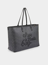 I am a Plastic Bag Zipped Motif Tote in Black