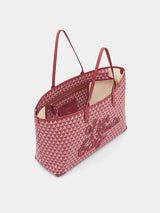 I am a Plastic Bag Zipped Motif Tote in Damson