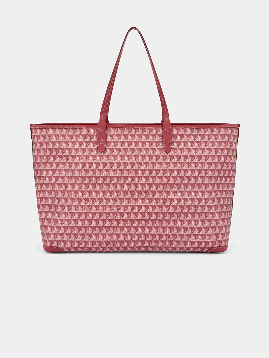 I am a Plastic Bag Zipped Motif Tote in Damson