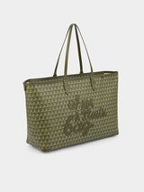 I am a Plastic Bag Zipped Motif Tote in Fern