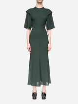 Victoria Beckham | Inset Sleeve Detail Midi Dress in Seaweed