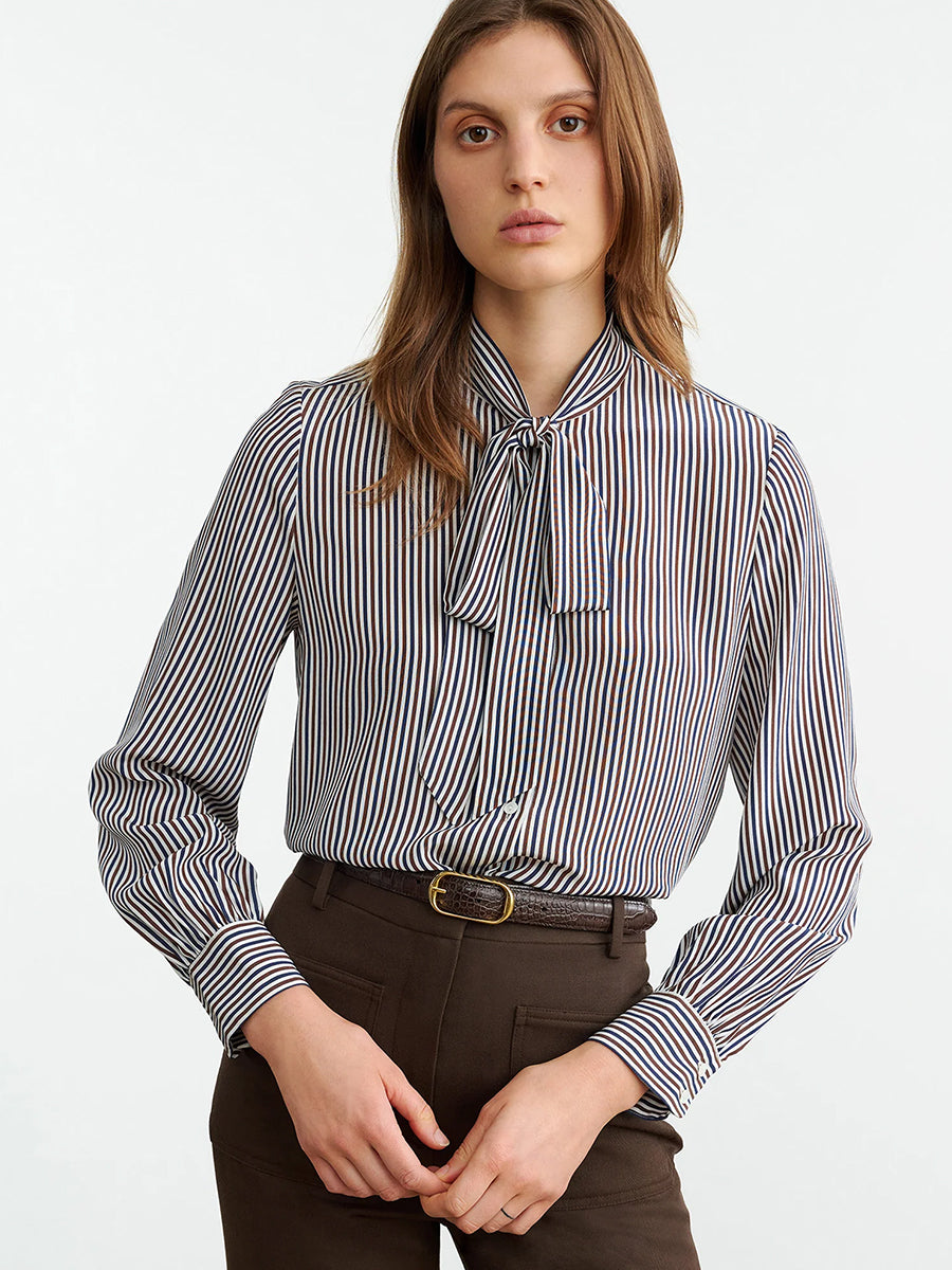 Nili Lotan | Irina Top in Ivy Navy Stripe