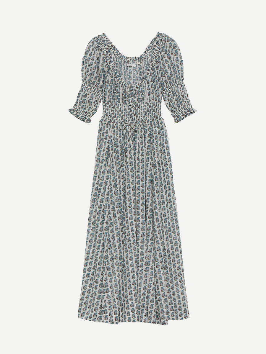 Doen | Ischia Dress in Sea Salt Paisley Bouquet