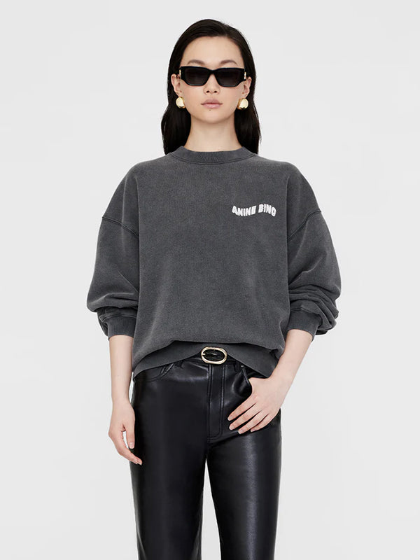 Anine Bing | Jaci Sweatshirt Daydreams in Washed Black