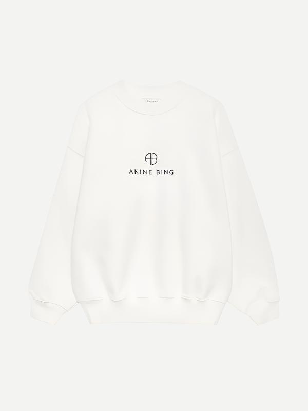 Anine Bing | Jaci Sweatshirt Monogram in Ivory