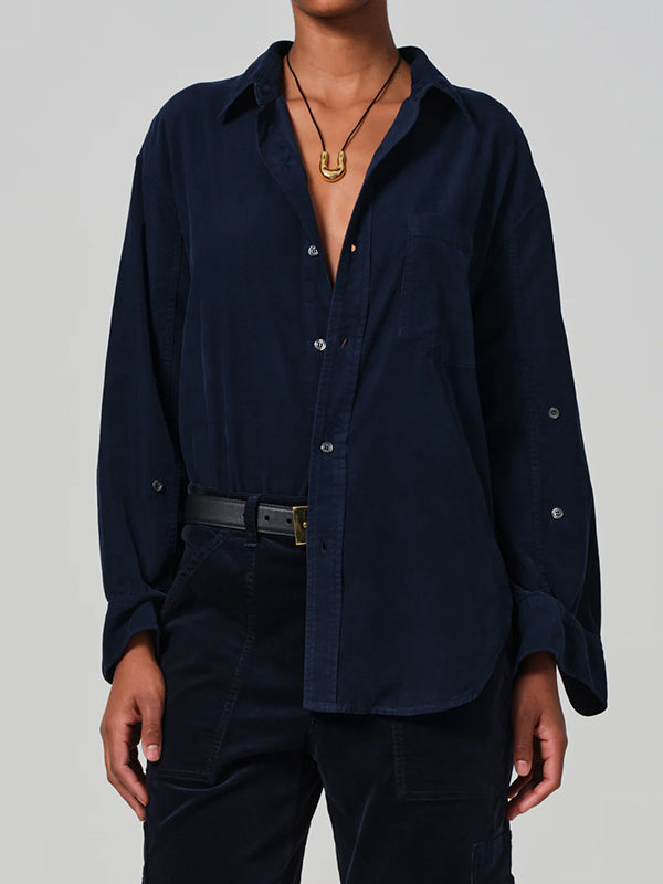 Citizens of Humanity | Kayla Corduroy Shirt in Navy