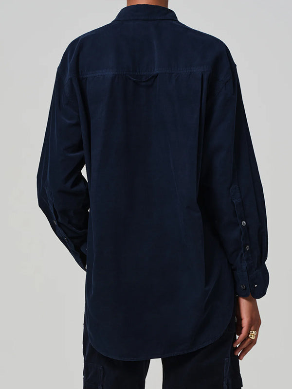 Kayla Corduroy Shirt in Navy