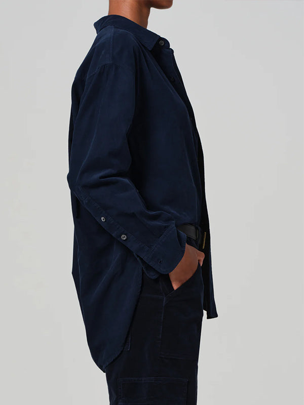 Kayla Corduroy Shirt in Navy