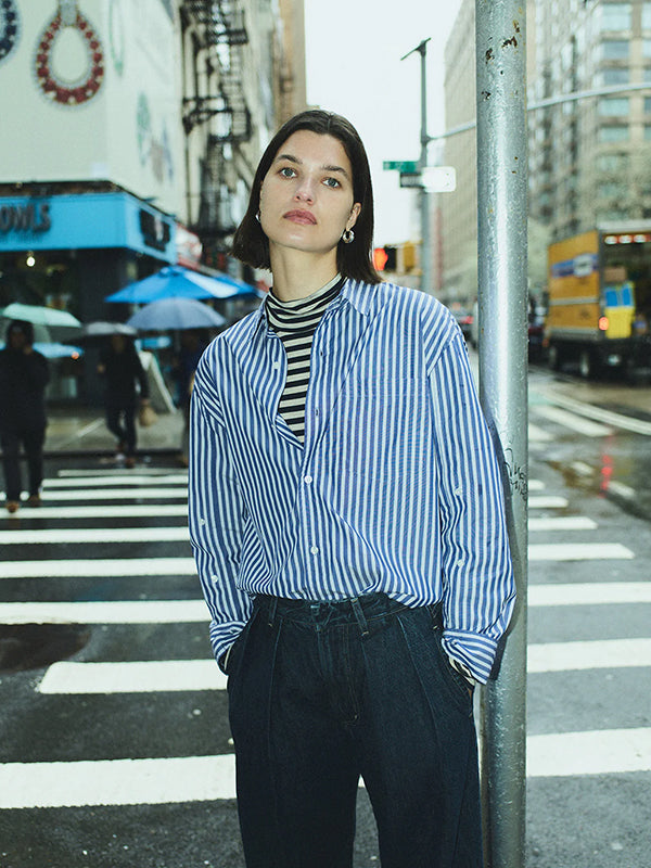 Citizens of Humanity | Kayla Shirt in Navy Mesa Stripe