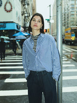 Citizens of Humanity | Kayla Shirt in Navy Mesa Stripe