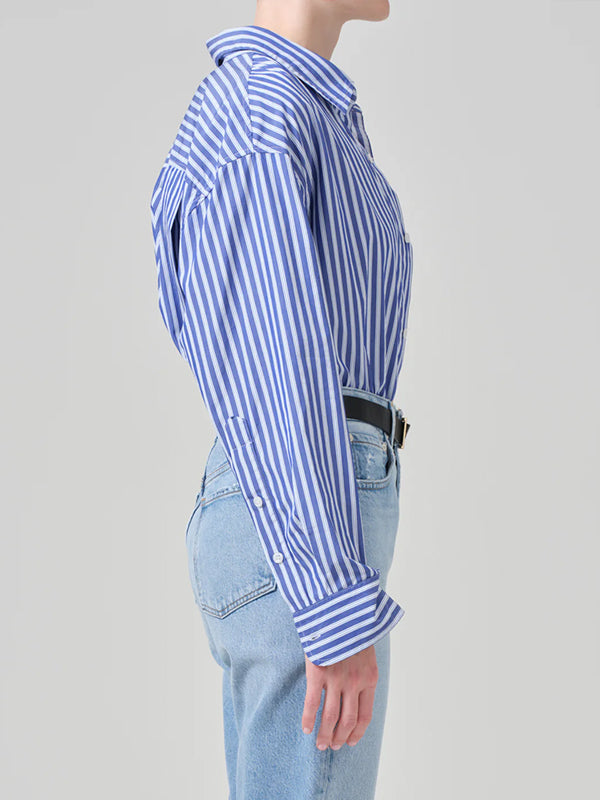 Kayla Shirt in Navy Mesa Stripe