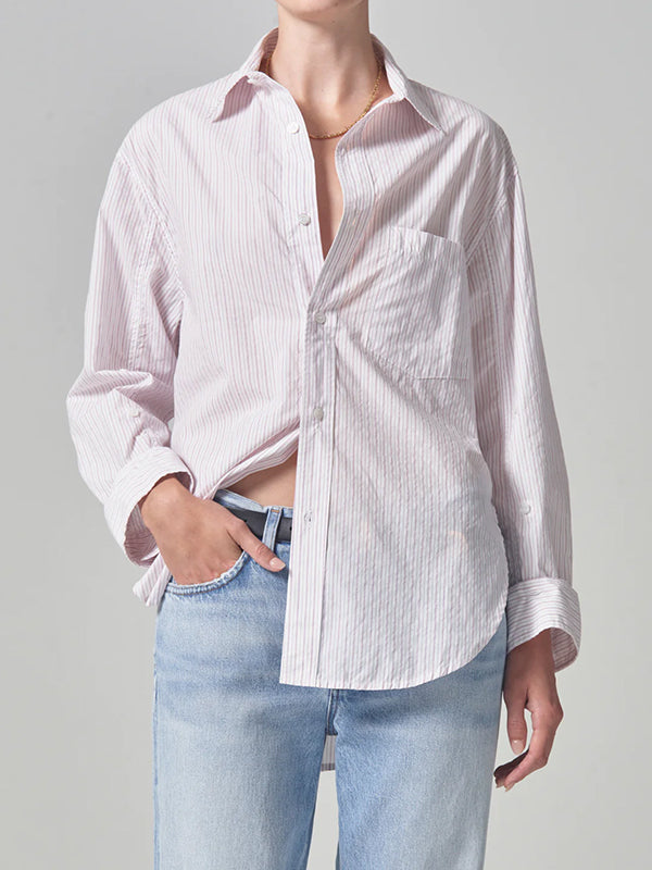 Citizens of Humanity | Kayla Shirt in Raspberry Stripe