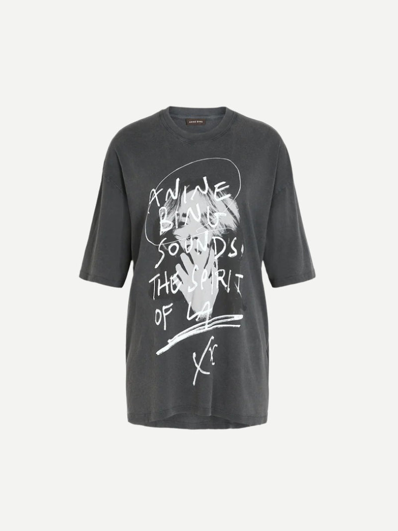 Anine Bing | Kent Tee Spirit in Washed Black