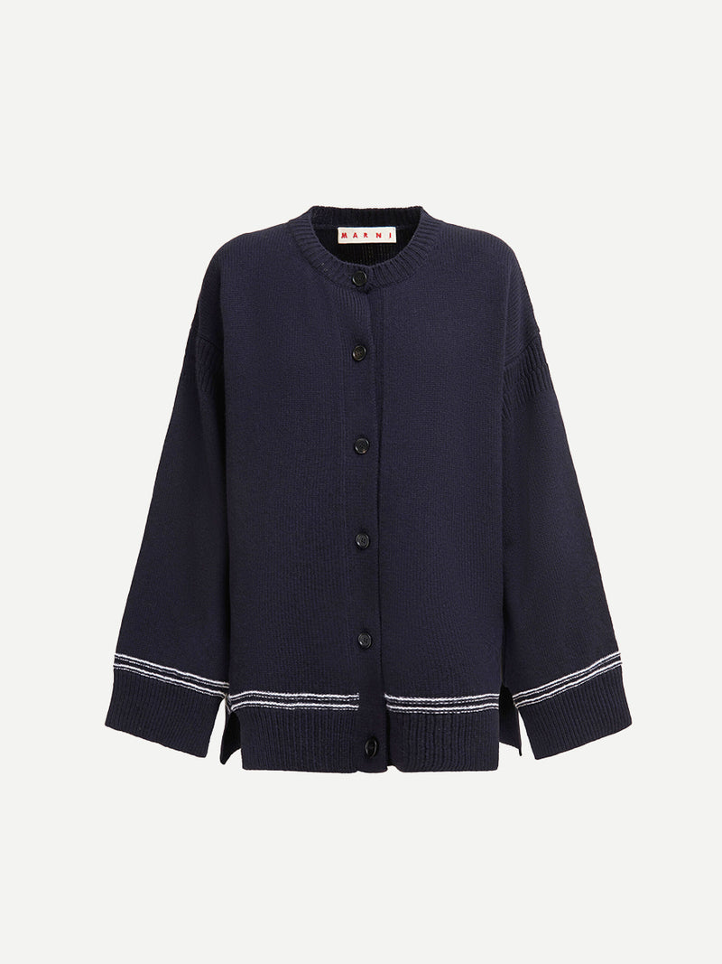 Marni | Kimono Sleeve Cardigan in Light Navy