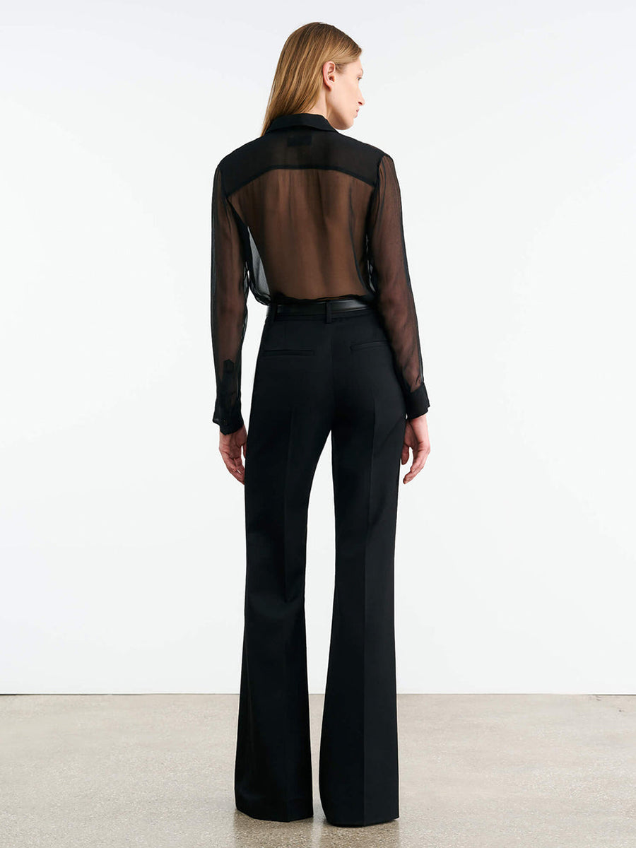 Kris Silk Shirt in Black