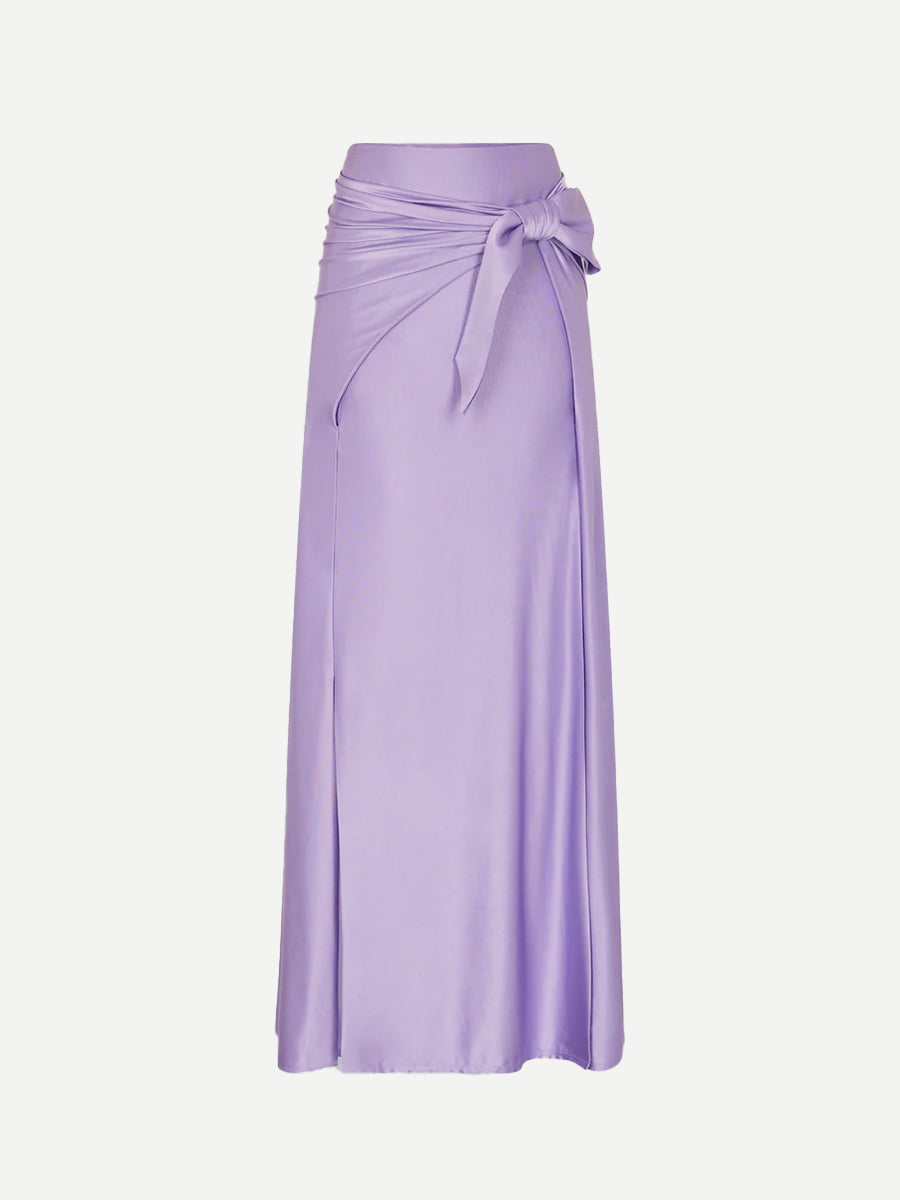 Rabanne | Long Jersey Skirt in Lavender