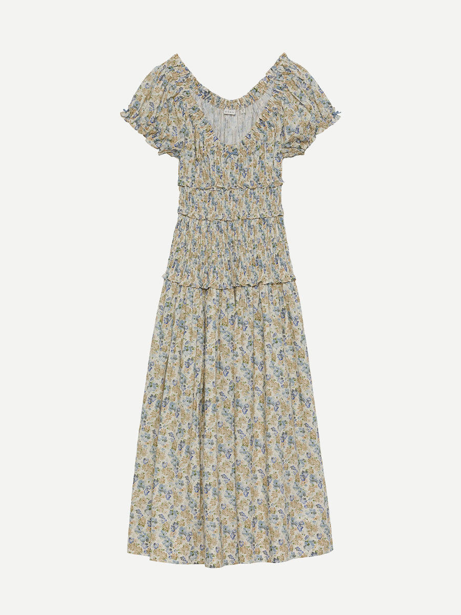 Doen | Leanne Dress in Bleu Wildflower Thicket