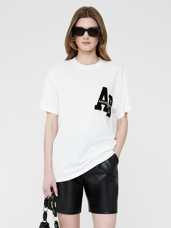 Anine Bing | Lili Tee Letterman in Off White