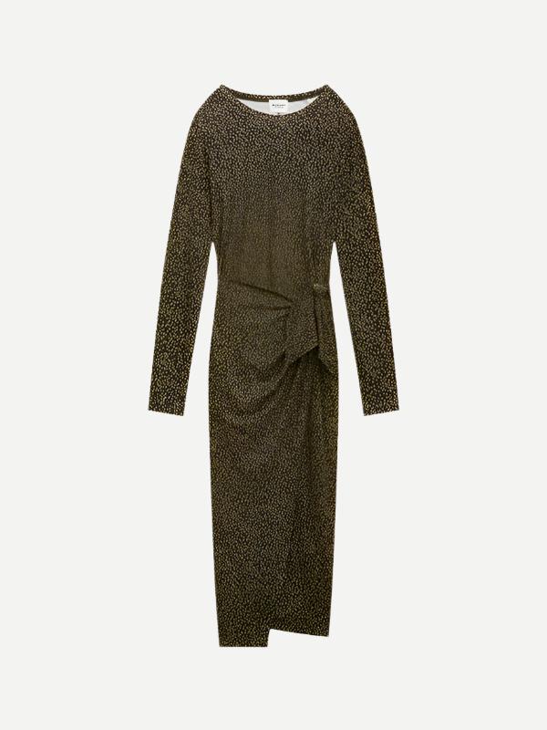 ISABEL MARANT | Lisy Dress in Dark Kahki/Lime