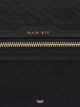 Logo Hair Kit Travel Pouch in Black