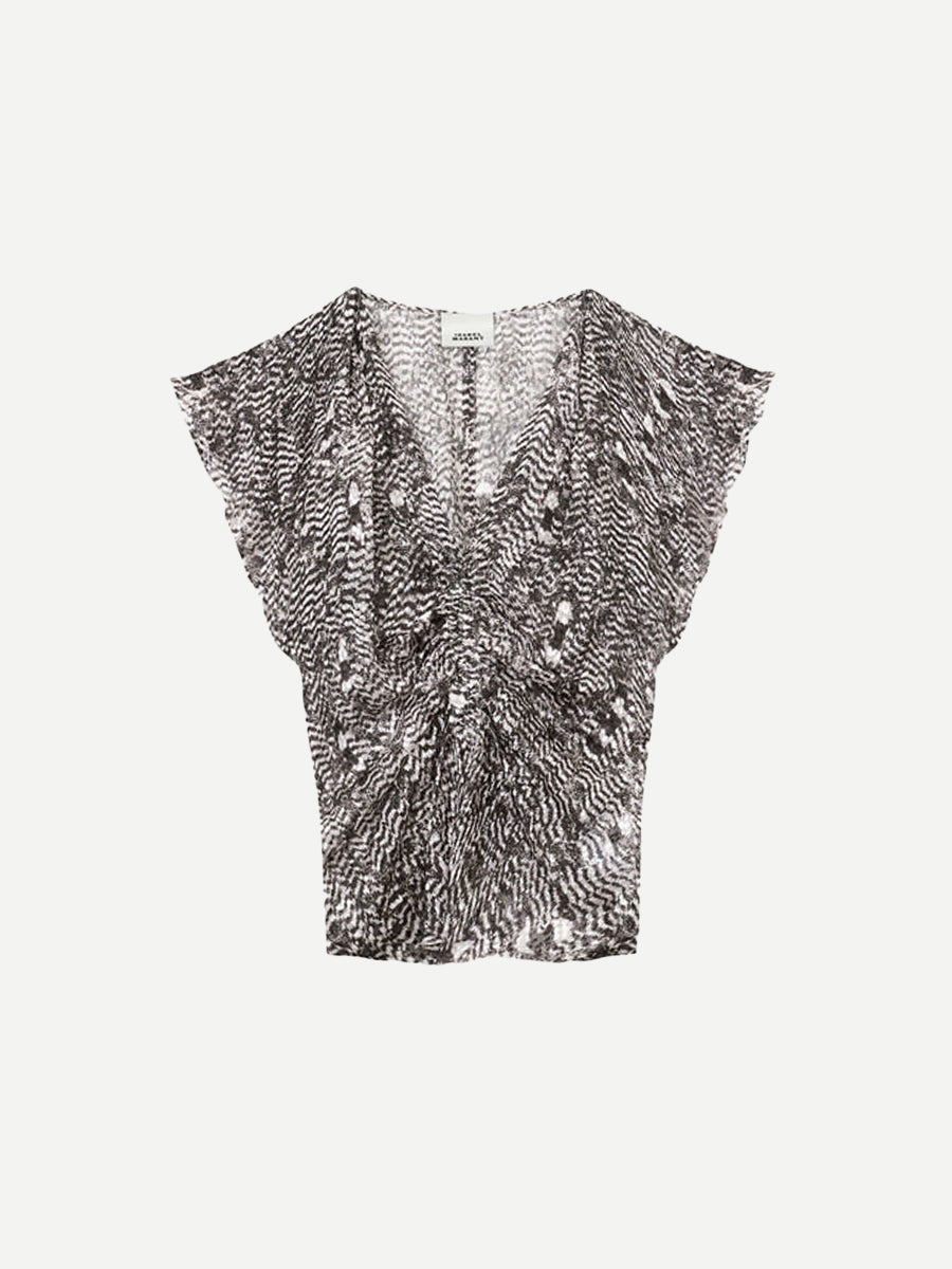 ISABEL MARANT | Lonea Top in Black/Ecru