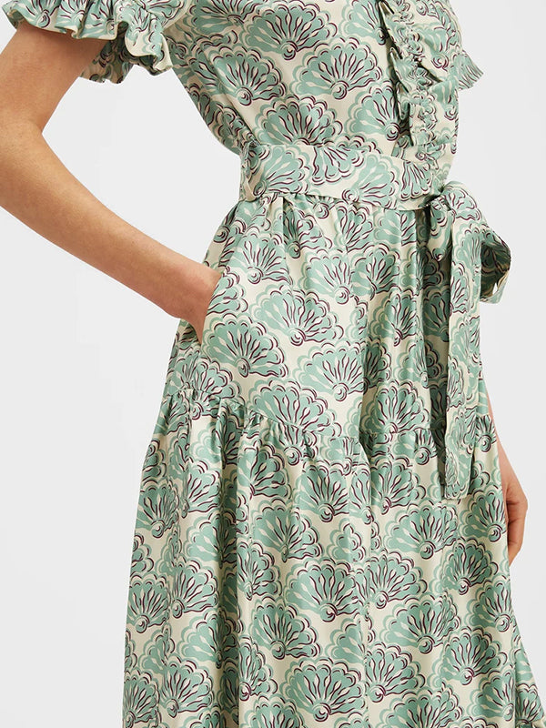 La DoubleJ | Long and Sassy Dress in Silk Twill Fans