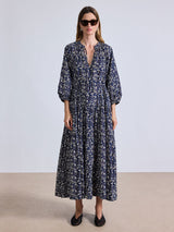 Apiece Apart | Luminile Tier Maxi Dress in Mira Floral Navy