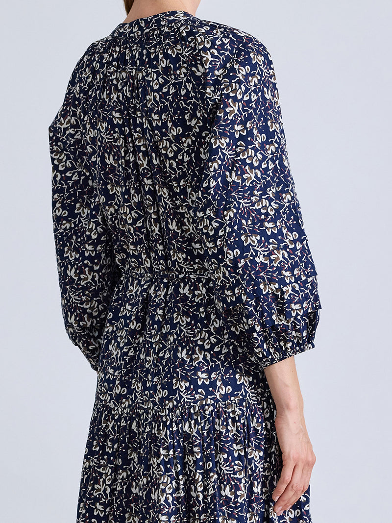 Apiece Apart | Luminile Tier Maxi Dress in Mira Floral Navy