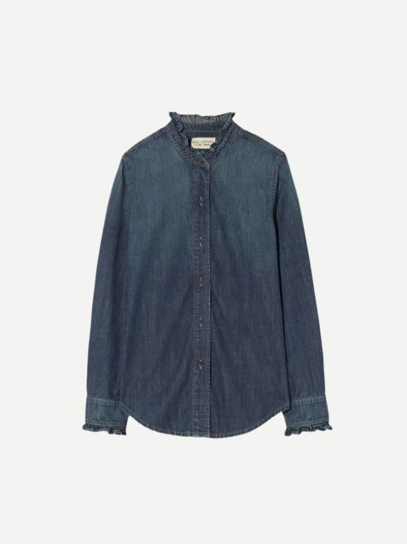 Nili Lotan | Lydia Denim Shirt in Classic Wash