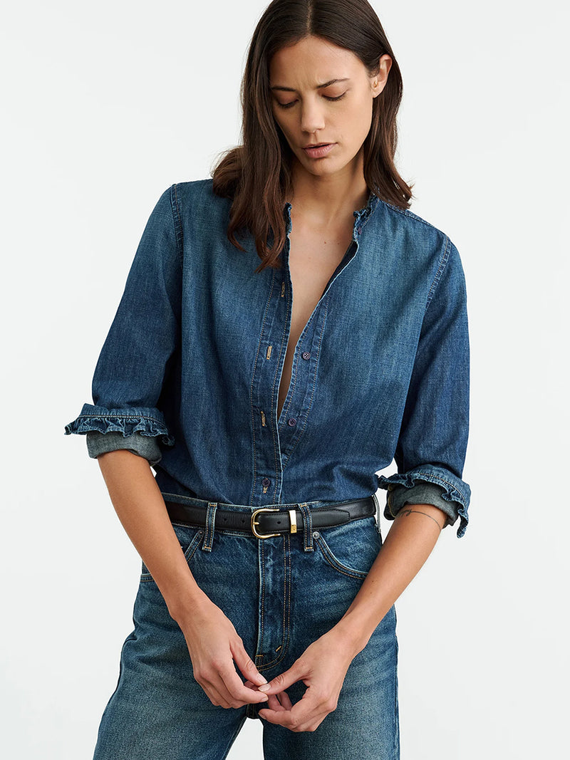 Nili Lotan | Lydia Denim Shirt in Classic Wash