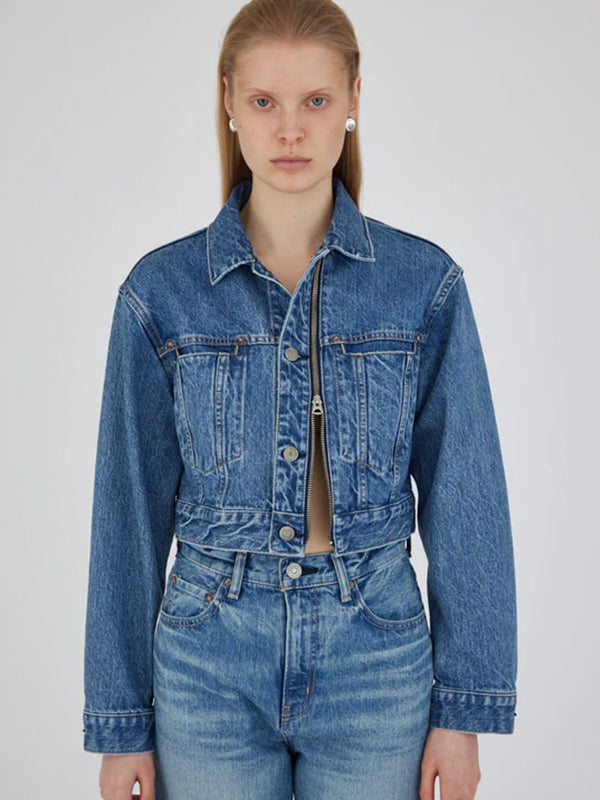 Moussy Vintage | MV Bayview Denim Zip Cropped Jacket