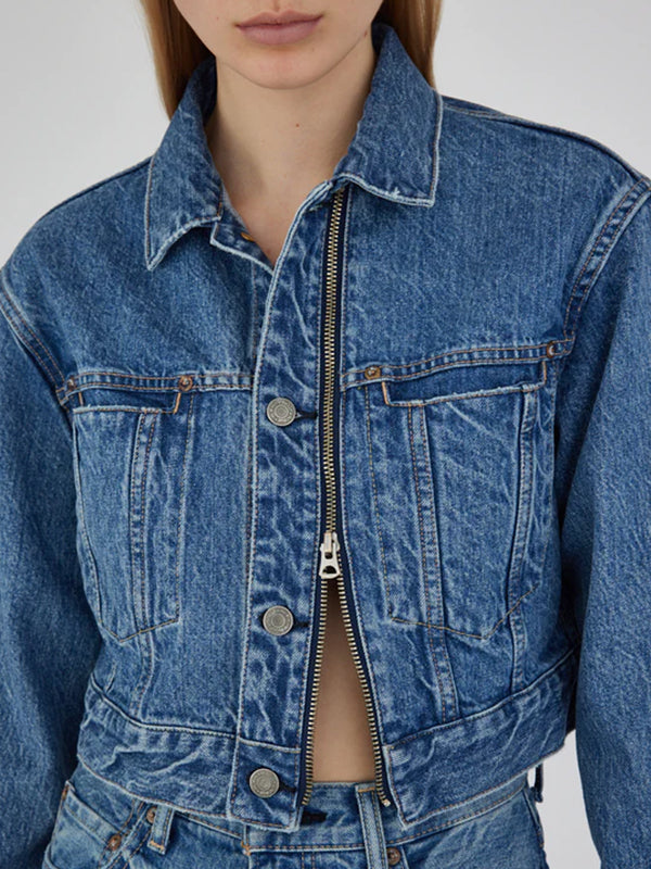 Moussy Vintage | MV Bayview Denim Zip Cropped Jacket