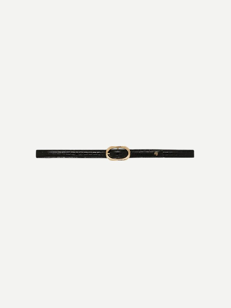 Anine Bing | Mara Belt in Black Embossed