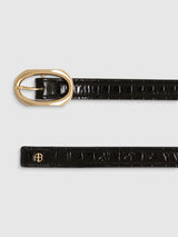 Anine Bing | Mara Belt in Black Embossed