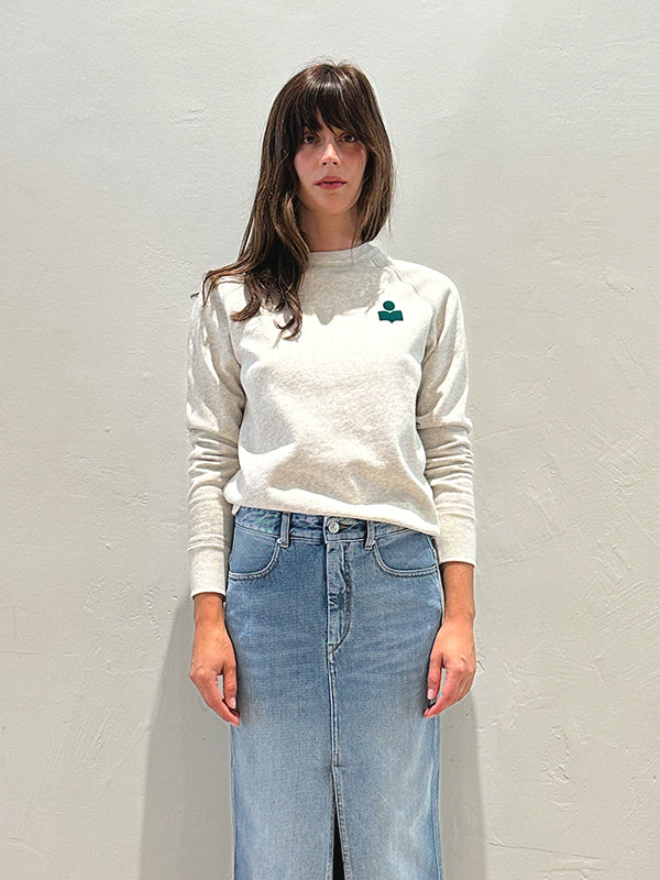 Isabel Marant Etoile | Milla Sweat Shirt in Ecru/Emerald