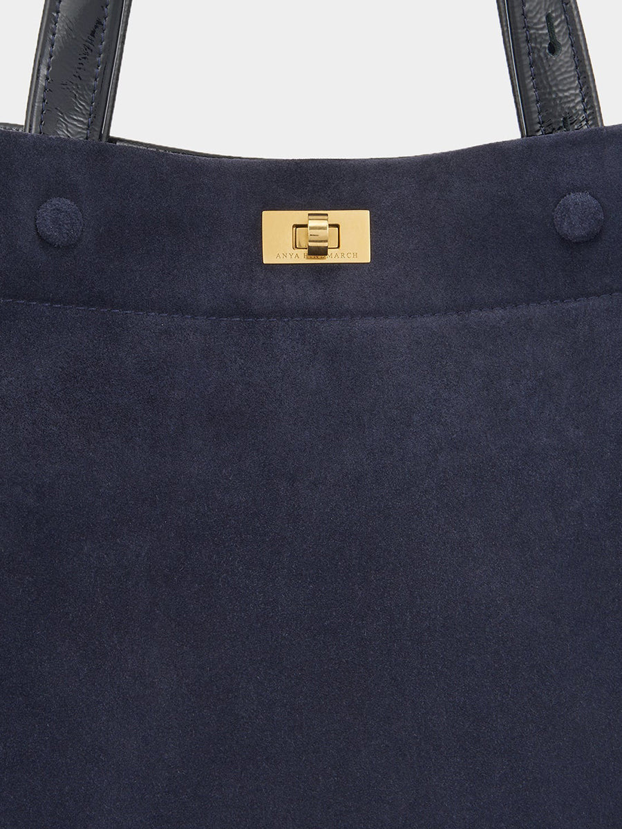 Mortimer Tote in Marine Suede