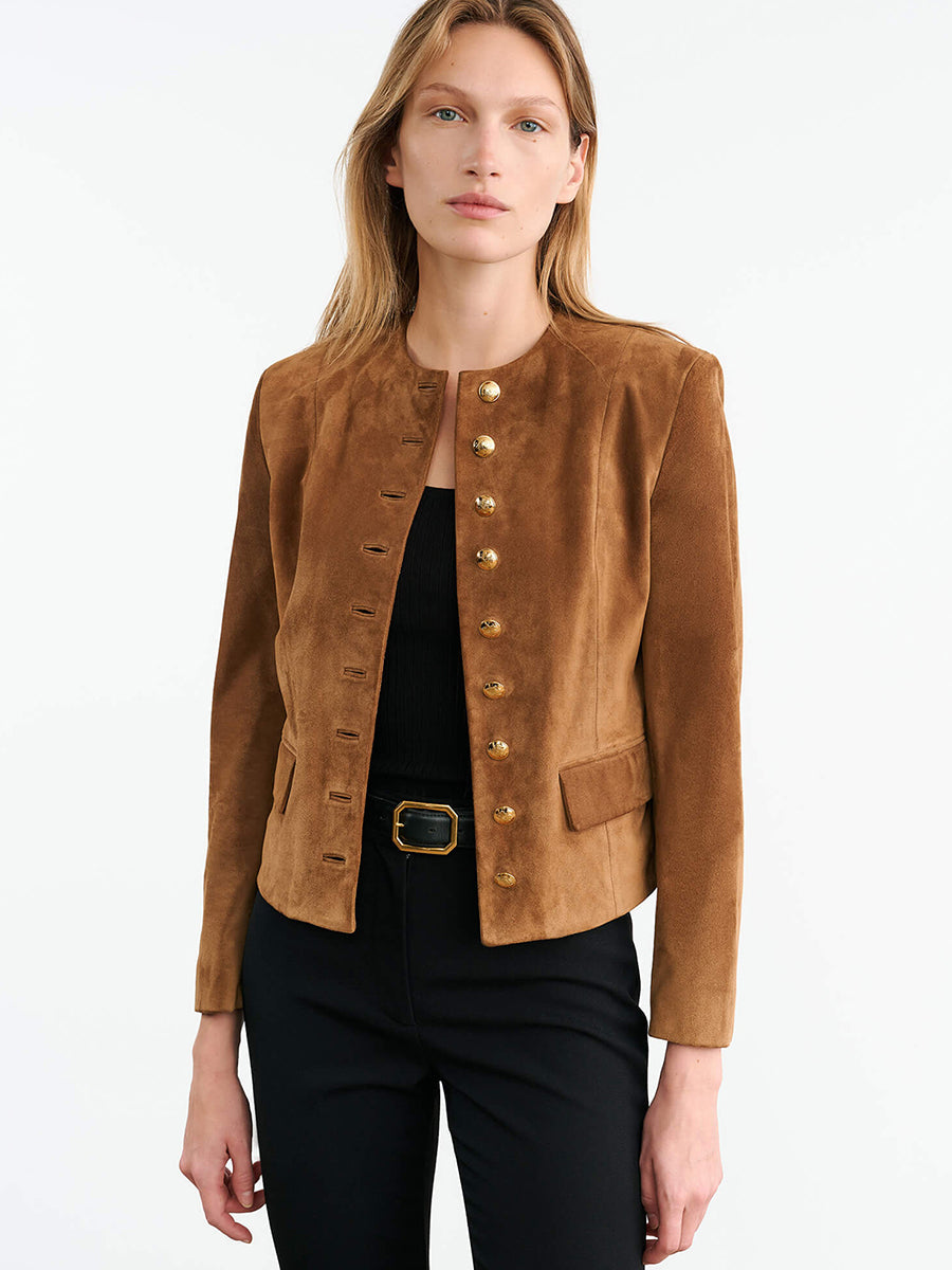 Nili Lotan | Nanon Suede Jacket in Martora