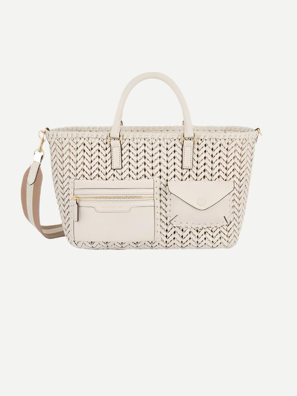 Anya Hindmarch | Neeson Small Pocket Tote in Chalk with Circus