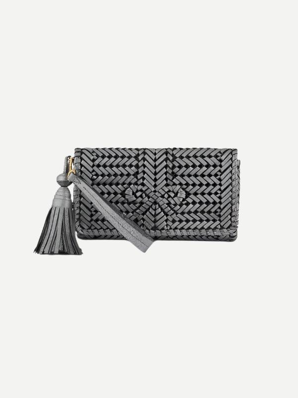 Anya Hindmarch The Neeson Tassel Clutch in Anthracite