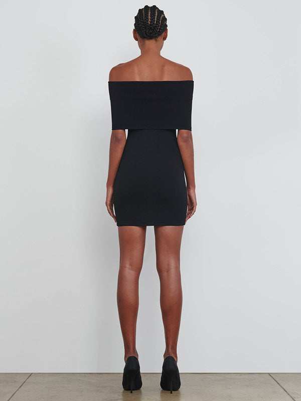 Wardrobe.NYC | Off Shoulder Mini Dress in Black