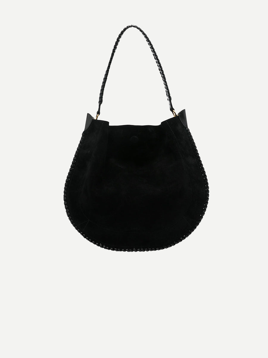 Oskan Hobo Soft Shoulder Bag in Black