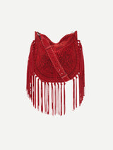 Isabel Marant | Oskan Soft Fringe Bag in Red