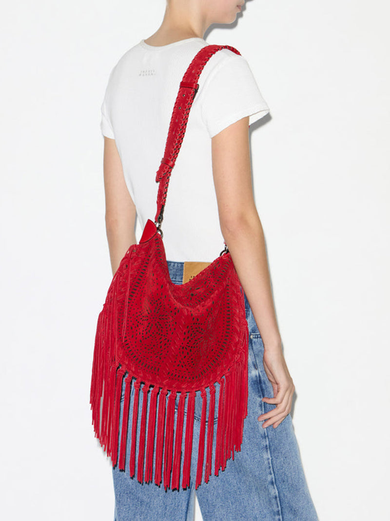 Isabel Marant | Oskan Soft Fringe Bag in Red