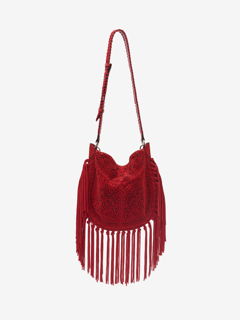 Isabel Marant | Oskan Soft Fringe Bag in Red