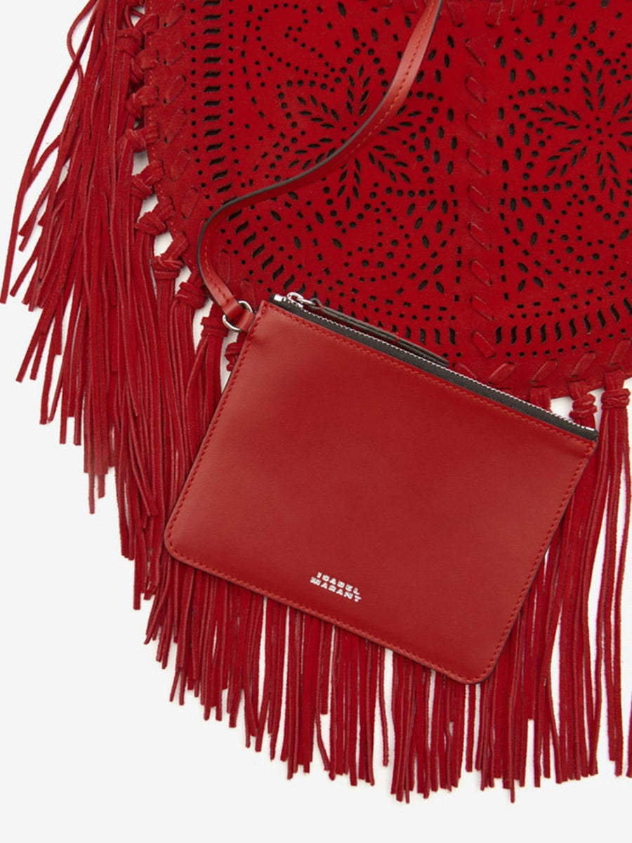 Isabel Marant | Oskan Soft Fringe Bag in Red